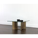 Denver 34 X 34 inch Clear and Antique Brass Coffee Table